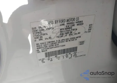 2004 Ford F-350 Lariat/Xl/Xlt из США, поврежденный, VIN 1FTSW30P54ED11244